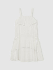 9-13 yrs SmileyWorld Broderie Logo Dress Ivory | Children