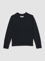 9-13 yrs Wool-Blend Open-Stitch Jumper with Cashmere Navy | Children