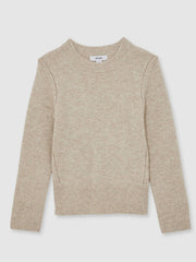 9-13 yrs Wool-Blend Open-Stitch Jumper with Cashmere Oatmeal | Children