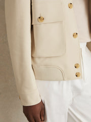 Cotton-Blend Button-Through Jacket Light Stone | Mens