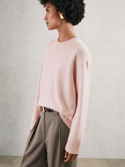 Wool-Cashmere Crew-Neck Jumper Pink | Womens
