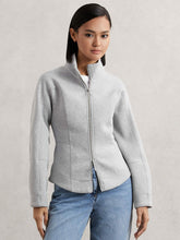 Funnel-Neck Zip-Through Sweatshirt Grey | Womens