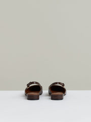 Leather Slingback Ballerina Pumps Chocolate | Womens