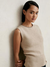 Wool-Blend Necklace-Trim Knitted Vest Neutral | Womens