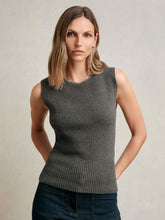 Wool-Blend Necklace-Trim Knitted Vest Charcoal Grey | Womens