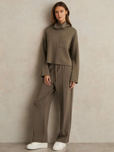 Petite Modal-Blend Interlock Wide-Leg Joggers Khaki Green | Womens