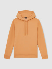 Interlock Jersey Drawstring Hoodie Light Camel Brown | Mens