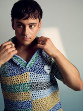| Tom Daley Crochet Polo Shirt Yellow/Green/Blue Multi | Mens