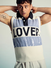 | Tom Daley Stripe Polo Vest Soft Blue | Mens