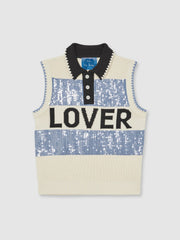 | Tom Daley Stripe Polo Vest Soft Blue | Mens