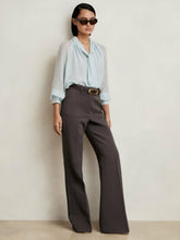 Twill Patch-Pocket Flared Trousers Mauve Neutral | Womens