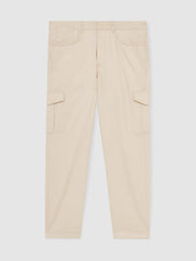 Cotton-Lyocell Cargo Trousers Light Stone | Mens
