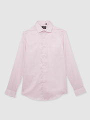 Slim Fit Slim-Fit Cotton-Sateen Shirt Pink | Mens