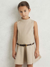 3-9 yrs Drop Waist Belted Sleeveless Dress Neutral | Children