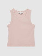 3-9 yrs Stretch-Cotton Ribbed Vest Pink | Children