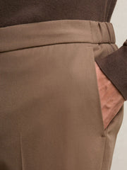 Slim-Fit Internal-Drawstring Trousers Camel | Mens