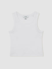 3-9 yrs Stretch-Cotton Ribbed Vest Ivory | Children