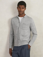 Merino Wool Button-Through Shirt Soft Grey Mouline | Mens