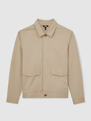 Paige Flap Pocket Worker Jacket Beige | Mens
