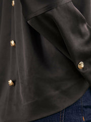 Satin Button-Back Long-Sleeve Top Mauve | Womens
