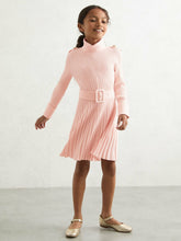 9-13 yrs Rib-Knit Roll-Neck Belted Dress Pink | Children