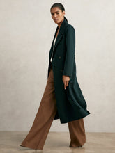 Double-Breasted Blindseam Coat Wool-Blend Green | Womens