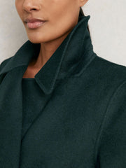Double-Breasted Blindseam Coat Wool-Blend Green | Womens