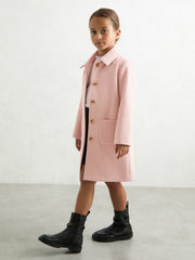 13-14 yrs Wool-Blend Single-Breasted Coat Pink | Children