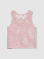 13-14 yrs Cotton Floral Vest and Joggers Set Pink Print | Children