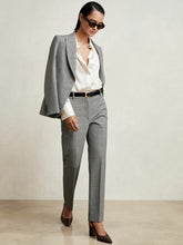 Petite Check Slim-Fit Suit Trousers Grey | Womens