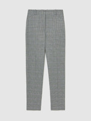 Petite Check Slim-Fit Suit Trousers Grey | Womens
