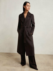 Double-Breasted Blindseam Coat Wool-Blend Aubergine | Womens