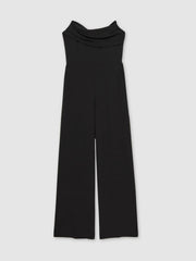 Structured Strapless Wide-Leg Jumpsuit Black | Womens