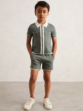 3-9 yrs Tipped Knit Zip-Through Shirt Dark Sage Green | Children