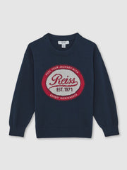 13-14 yrs Cotton Motor Cars Logo Jumper Navy | Children