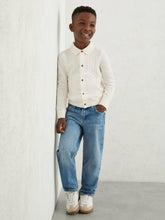 9-13 yrs Wool V-Stitch Button-Through Cardigan Off White | Children