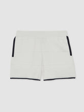 9-12 yrs Tipped Knit Stitch-Detail Shorts White/Navy | Children