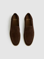 Suede Slip-On Loafers Chocolate Brown | Mens