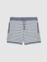 13-14 yrs Cotton-Blend Knitted Stripe Shorts Blue/White | Children