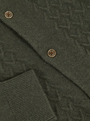 13-14 yrs Wool V-Stitch Button-Through Cardigan Forest Green | Children