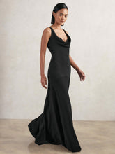 Cowl-Neck Sleeveless Maxi Dress Black | Womens