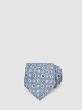 Silk Floral-Medallion Tie Soft Blue | Mens