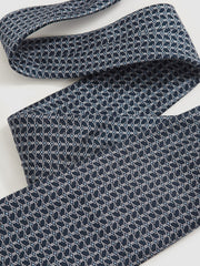 Silk Geometric-Chain Print Tie Navy | Mens