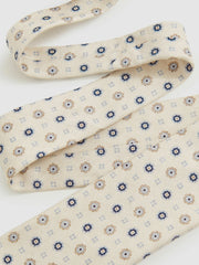 Silk Floral-Medallion Tie Ivory | Mens