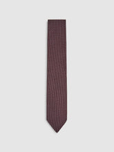 Silk Geometric-Chain Print Tie Bordeaux | Mens