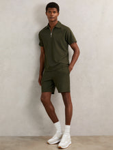 Textured Drawstring Shorts Green | Mens