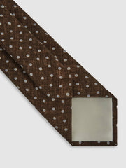 Wool-Cotton Polka-Dot Tie Chocolate Brown | Mens