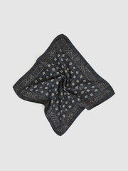 Silk Floral-Medallion Pocket Square Denim Blue Melange | Mens