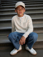 3-9 yrs Cotton-Blend Rib-Knit Henley Top Oatmeal Melange | Children