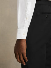 Slim Fit Cotton Sateen Shirt White | Mens